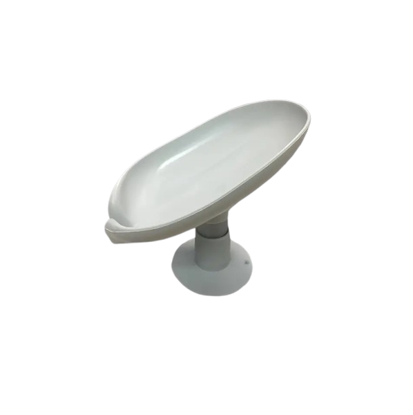 Plastic Oval Soap Dish Holder with Suction Cup - Grey