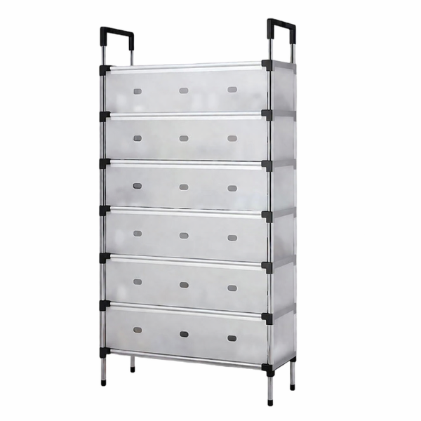 6 Tier Shoe Rack Organiser with Dustproof Cover