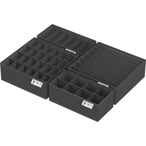 Jack Brown Drawer Organizers for Clothing, Bra and Underwear - Set of 4