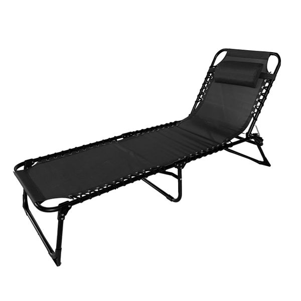 Folding Lounge Chair Pool Recliner Sleeping Bed Camping Cot Tanning Chair