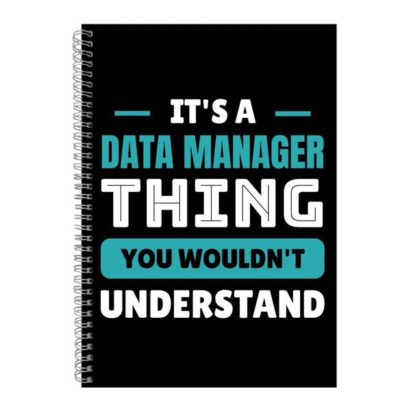 Data Manager A4 Notebook Spiral and Lined Job Quote Graphic Notepad Gift250