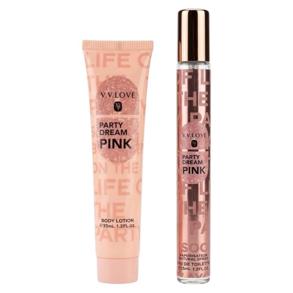 2 Pieces V.V.LOVE Party Dream Pink Eau de Toilette 35ml &amp; Body Lotion 35ml