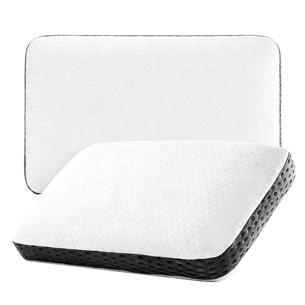 2 Pack Soft Memory Foam Pillow for Stomach &amp; Back - Sleepers Neck Support