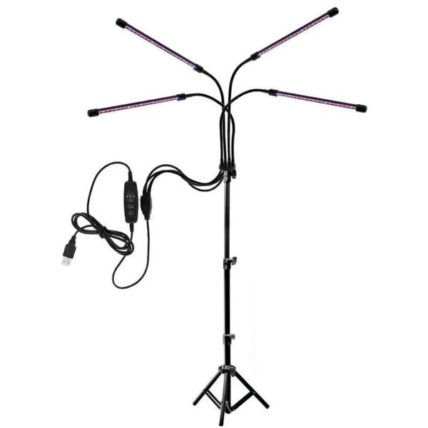 Aicom - 4 Lamps Full Spectrum Plant Growth LED Lights With Tripod Stand