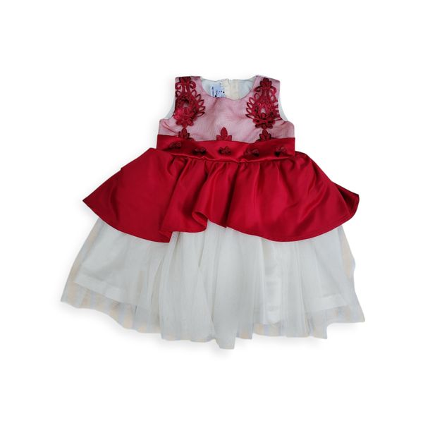 Baby Girl Cream And Red Special Occasion Dress