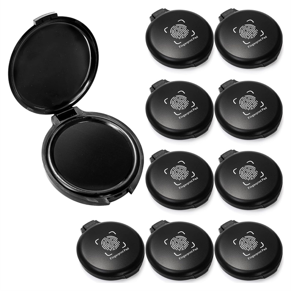 10 Pack Fingerprint Ink Pads Mini Black Thumbprint Stamp Pad