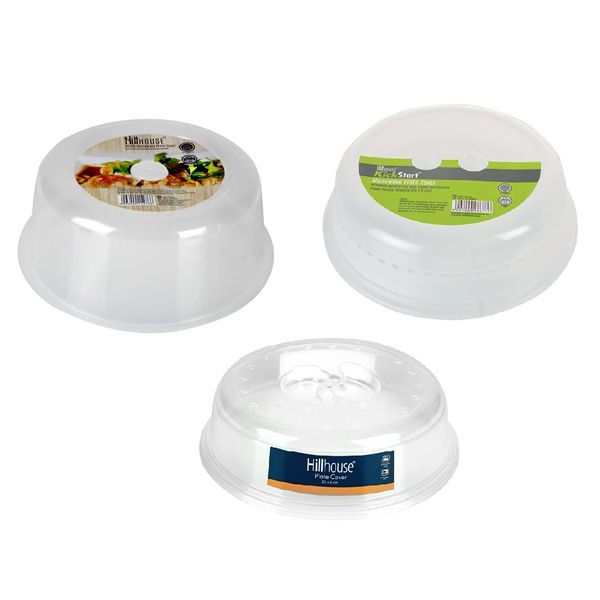 BPA Free - Transparent Microwave Plate Covers (3 x Different Sizes)