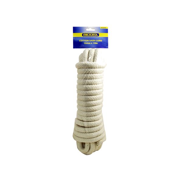Dejuca - Cotton Sash Cord - 16mm X 10m - Cord - 16mm - (hank) - 5 Pack
