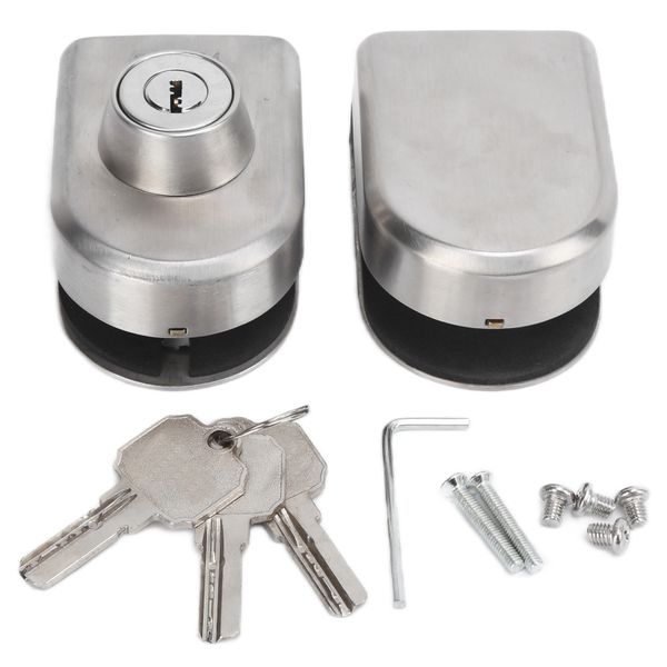 10-12mm Frameless Glass Door Lock (No Drill)