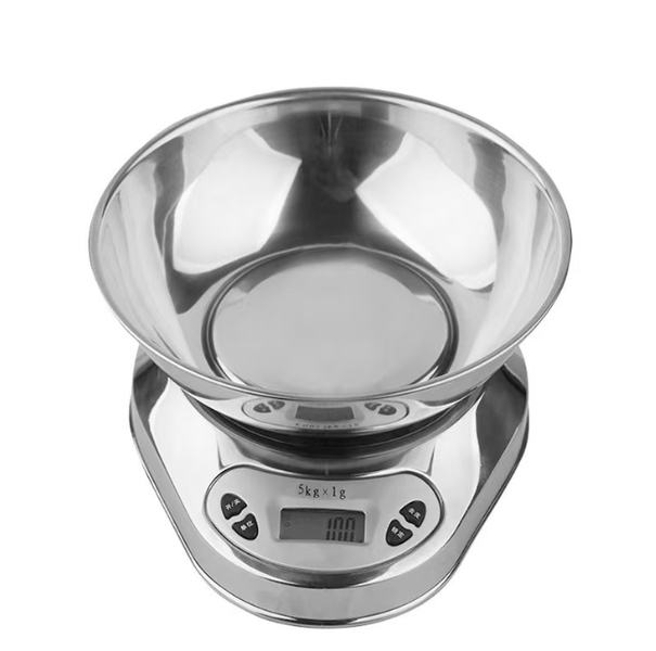 Kitchen Scale, made entirely of stainless steel, 5 kg capacity