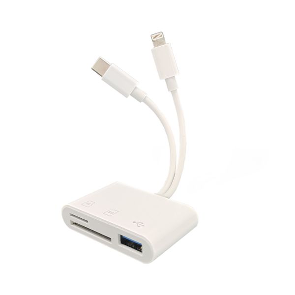 5-in-1 Card Reader with Fast Transfer Compatible with iPhone iPad MacBook