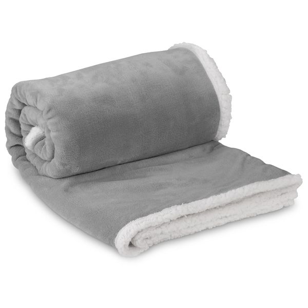Premium Luxury Sherpa Blanket Throw - Grey