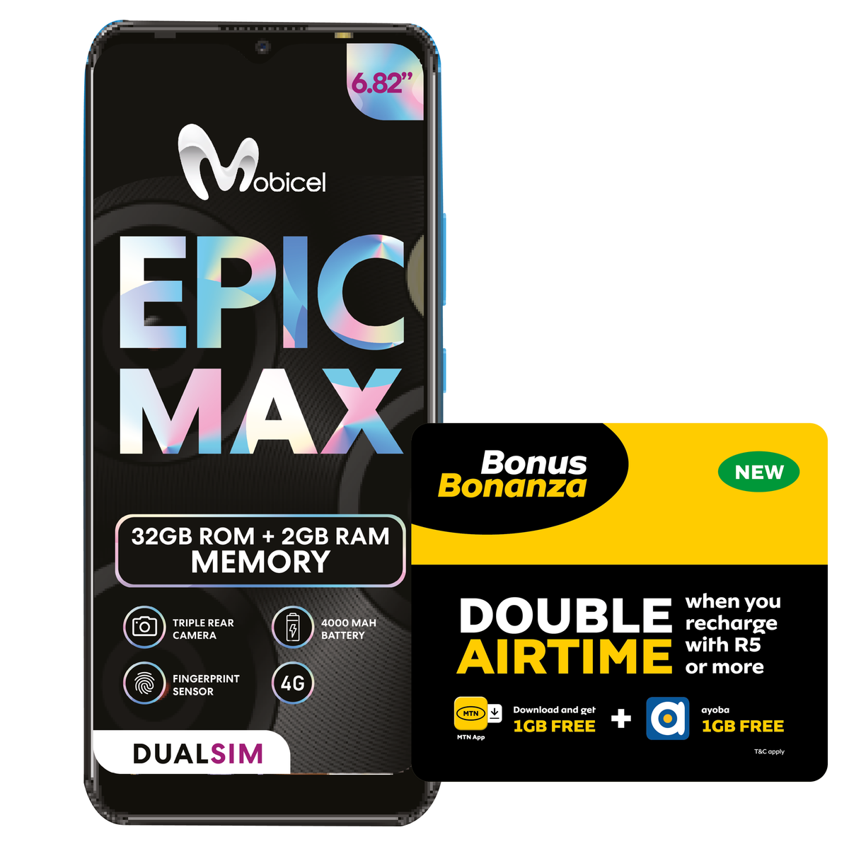 Mobicel Epic Max 32GB LTE Dual Sim - Blue(NL)