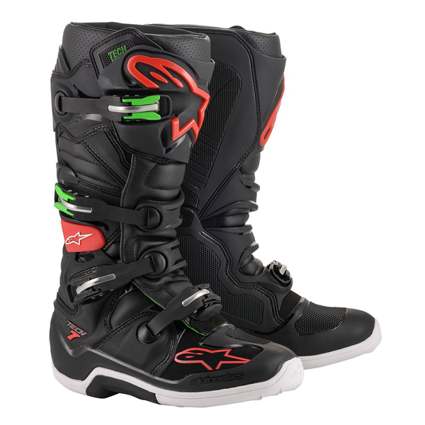 Alpinestars Tech 7 Boots Black/Red/Green - Black / Red - Us Mens 8