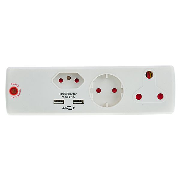 Adaptor - Surge - E/Mate - 1 x 16 Amp - 1 x 5 Amp - 1SK 2 USB - 2 Pack