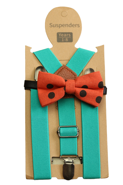 Suspenders and Bow Tie Set Adjustable For Boys 1-8 Years
