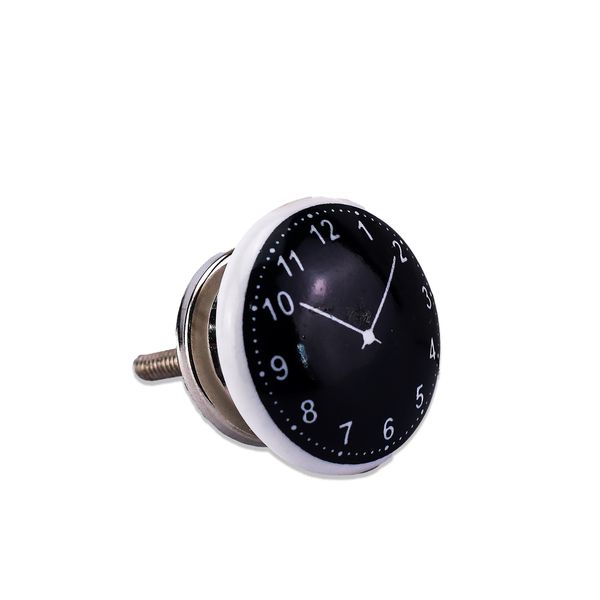 Round Knob - Clock - Black - Home Decor