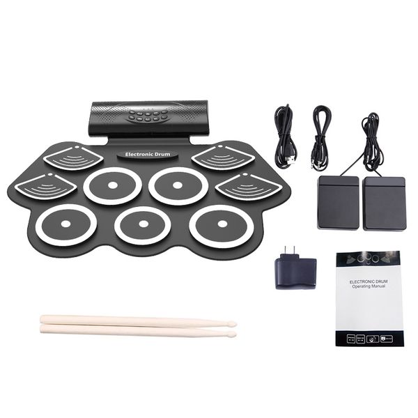 Electric drum set with 9 drum pads (portable)
