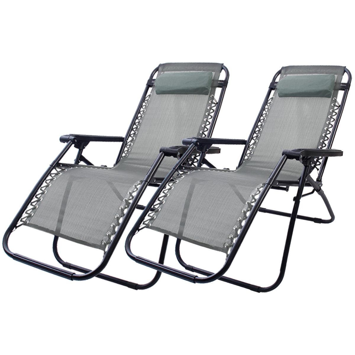 2 Pieces Gravity Sun Lounger Reclining Chair Fishing Recliner Shop