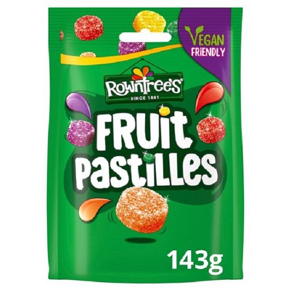 Rowntree's Fruit Pastilles Sharing Bag 143g Vegan Friendly Sweets - Pack 2