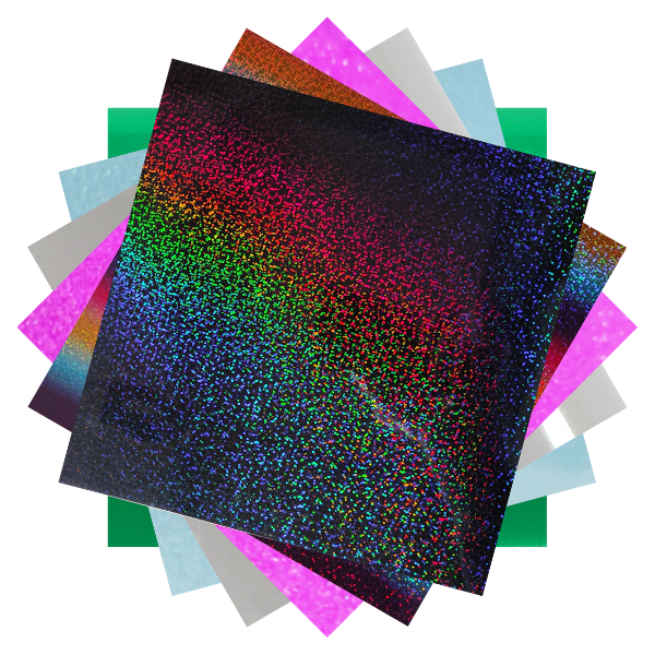 Krigie Heat Transfer Vinyl Sampler - Neon Diamond Sequins Dark (6 Sheets)