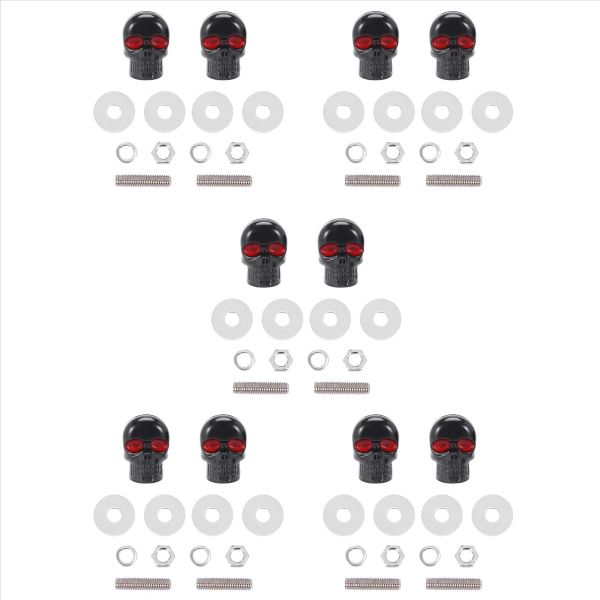5 Pair Motorcycle Skull Number Plate Frame Screws Fitting Screw Black