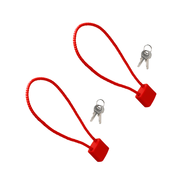 2 x Anti-Theft Gun Safety Lock With Heavy Duty Steel Cable &amp; Lock Red 330mm