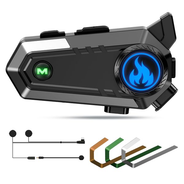 Motorcycle Helmet Bluetooth Headset -Intercom/Hands-Free Calling/Waterproof