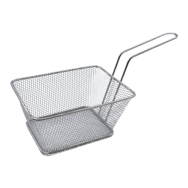 Elegant and Handy Rectangular Steel Frying - Chip Basket - 14 x 11 x 7cm - 12-Pack