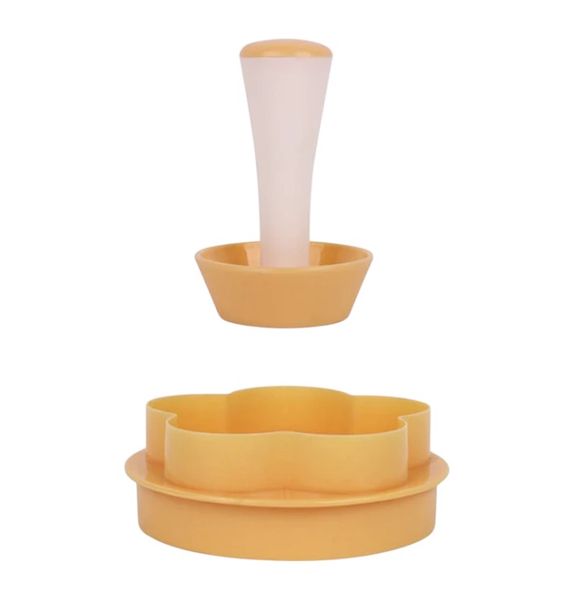 Flower Pastry Cutter and Tart Tamper Baking Set - Yellow - 2 Piece