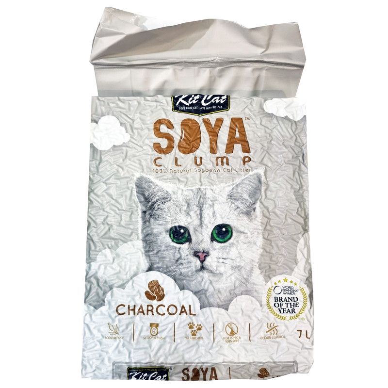 Kit Cat Soya Clumping Litter Charcoal 2.8kg/7l Buy Online in
