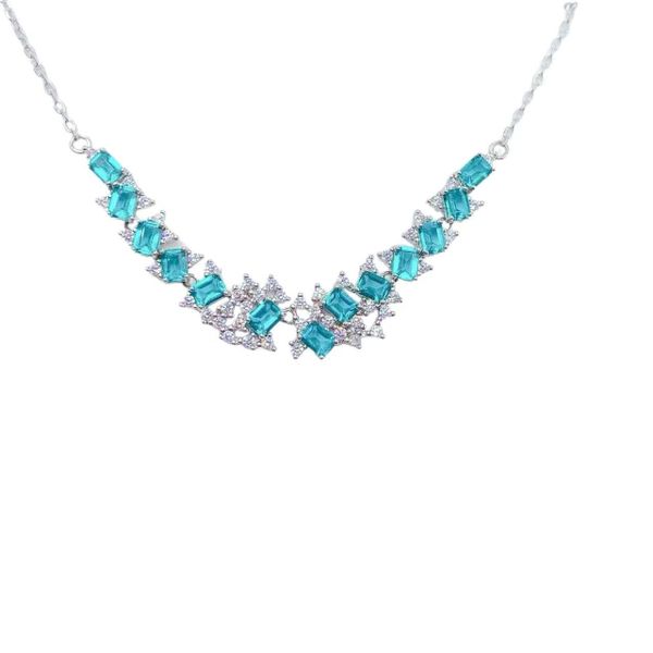 Stylish Paraiba Toppa Necklace Pendant With Unique Pattern Design
