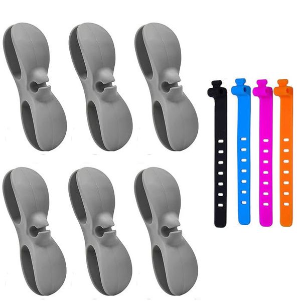 Cable Organisers &amp; Cord Winders with Adjustable Multipurpose Ties - 10 Pieces