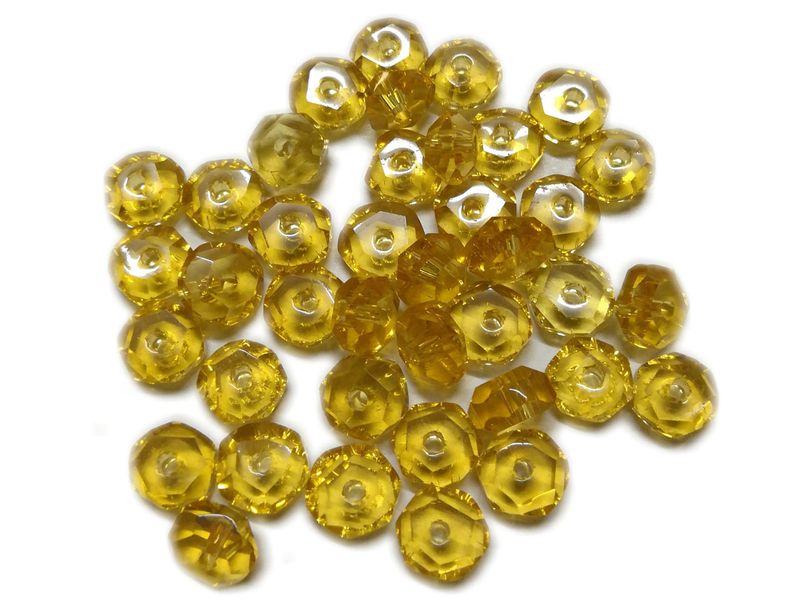 BEAD COOL - Glass Bead Faceted - Yellow - 300pcs - 6mm Diameter