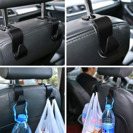 Car Vehicle Seat Headrest Hook Hanger Storage Organizer Handbags Bottle  Black