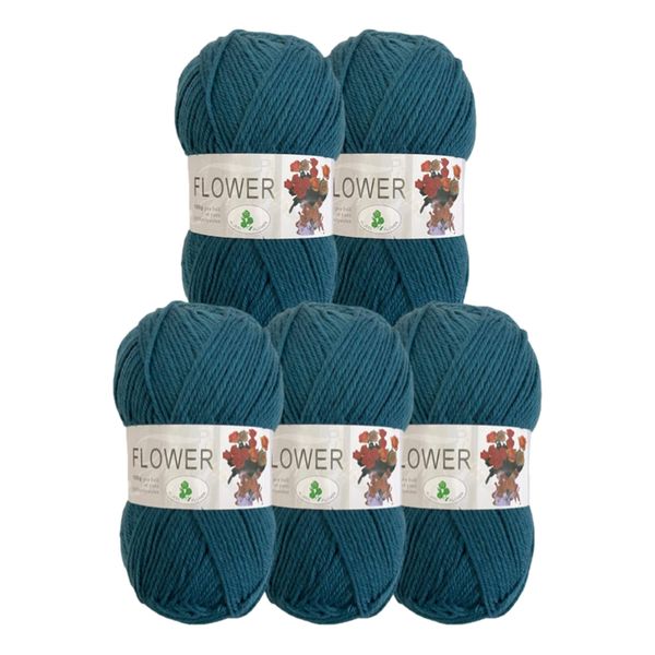 Double Knitting Polyester Yarn 100g (Pack of 5) Pink