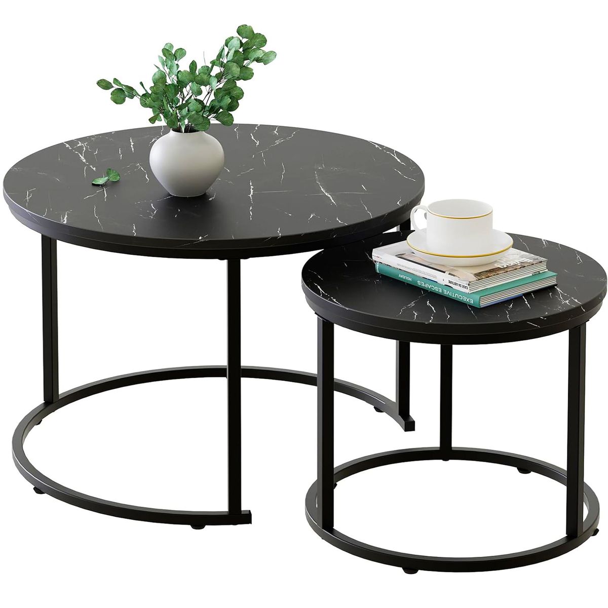 Nesting Coffee Table 2 Set Side Table Melamine Patio Office Table ...