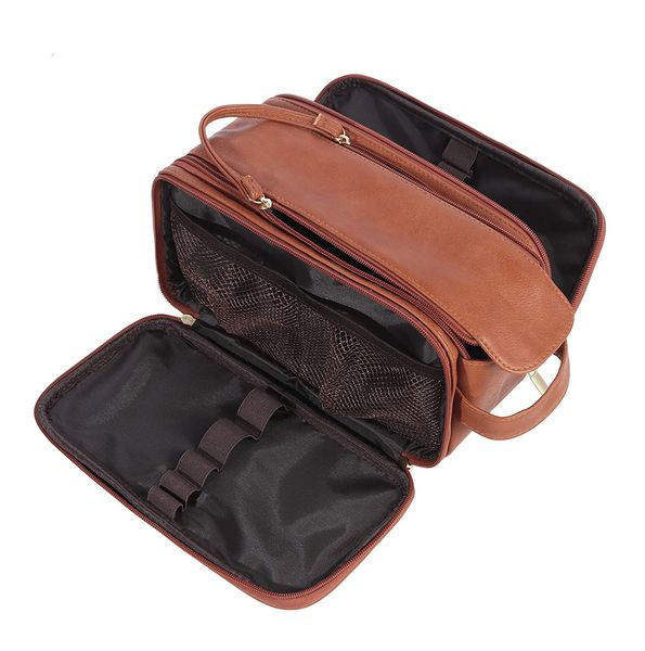 Luxurious PU Leather Travel Large Capacity Toiletry Bag Cosmetic Bags