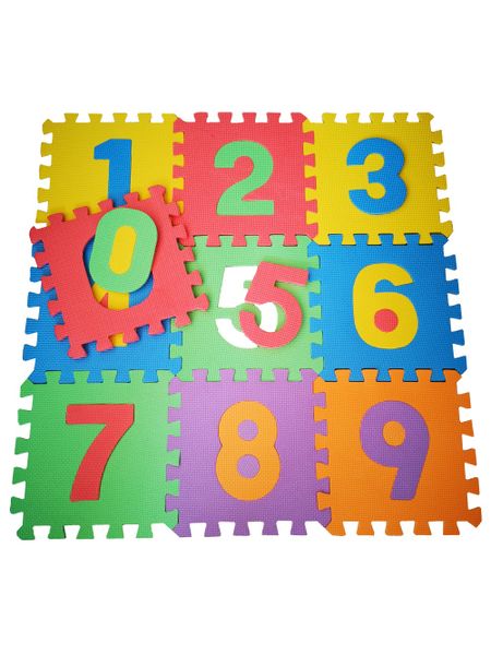 Number Educational Foam Puzzle Play Mat for Kids 10 Pieces - 1 x 1 Meter