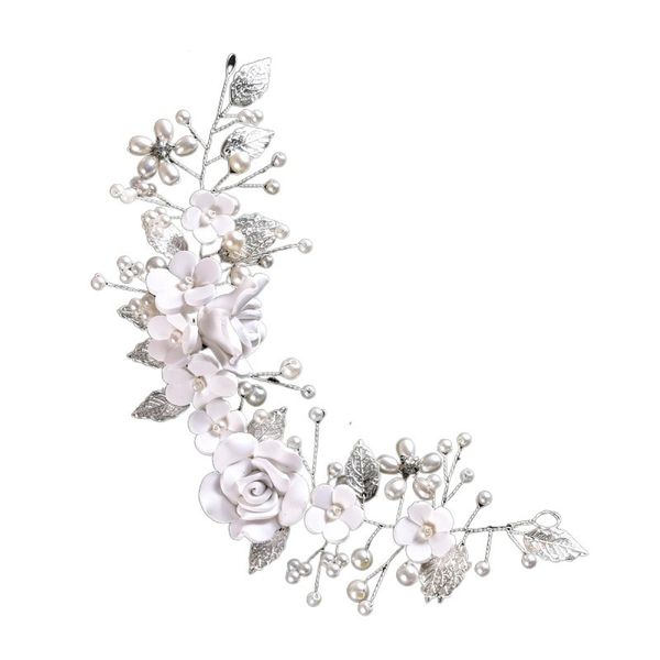 Bride Wedding Hair Vine Silver Pearl Hair Accessories Bridal Headband