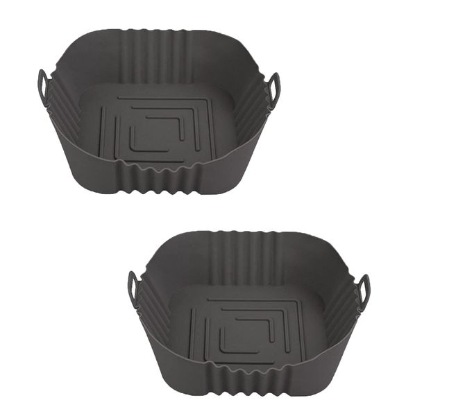 HDS - Grey 16cm Reusable Food Grade Silicone Air Fryer Pad Pack of Two