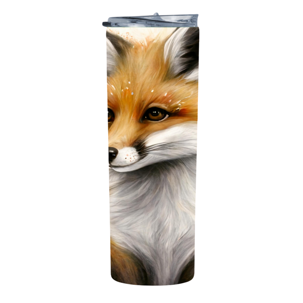 Water Color Adorable Fox 20 Oz Straight Skinny Tumbler 038