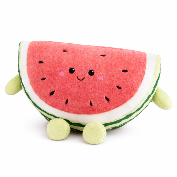 Watermelon Soft Pillow / Plush Toy - W65 L45 - Pink &amp; Green - Room Decor