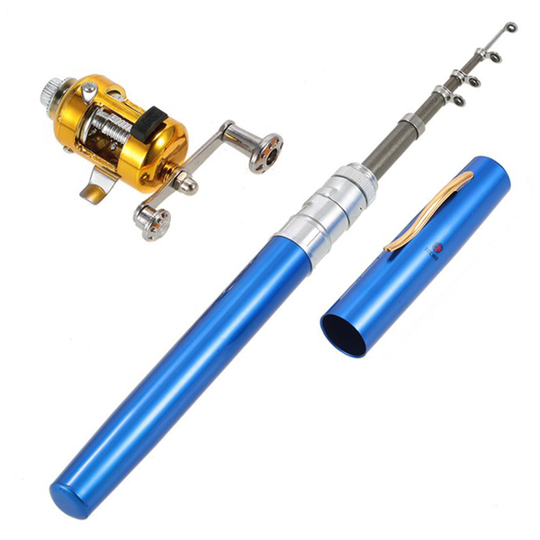 1m Fishing Rod &amp; Reel Combo Telescopic Fishing Rod Mini Fishing Rod Pen