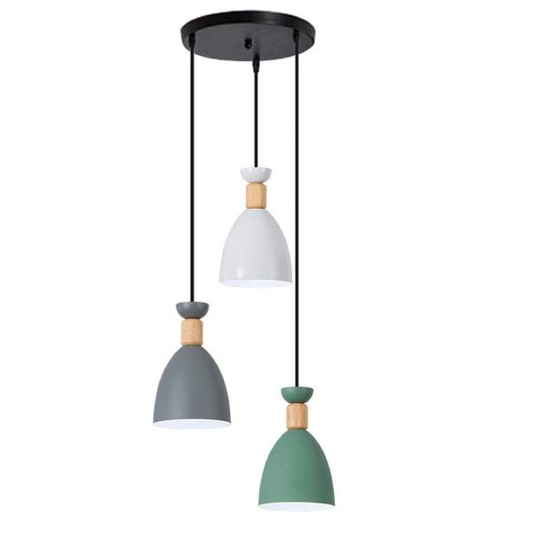 Decor Pendant Light Multicolour Triple Lamp With Adjustable Cord - 100cm