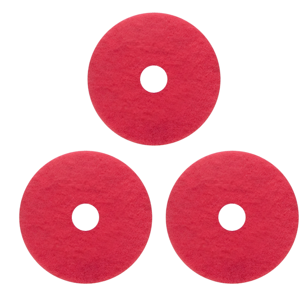 Red Buffing Floor Polisher Pad 425mm - Heavy Duty Rotary Floor Pad(3 Pack)