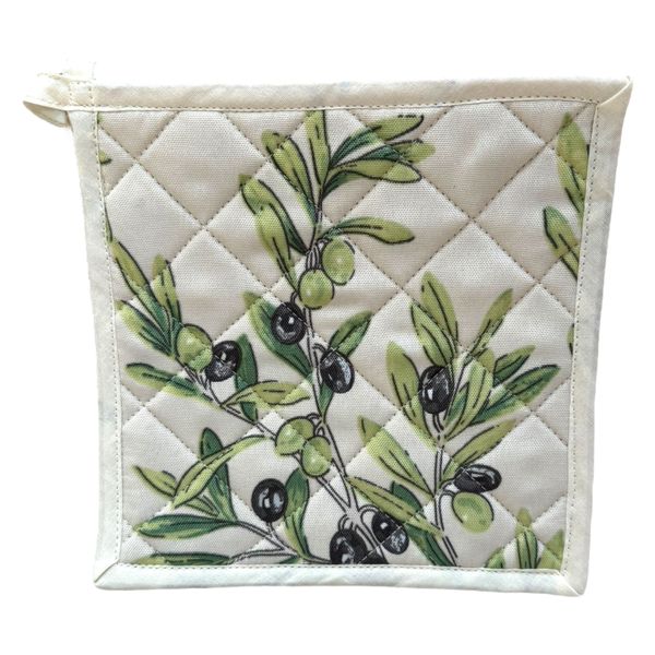 Gift Emporium 100% Linen Cotton Pot Holder - Olive Branch Design