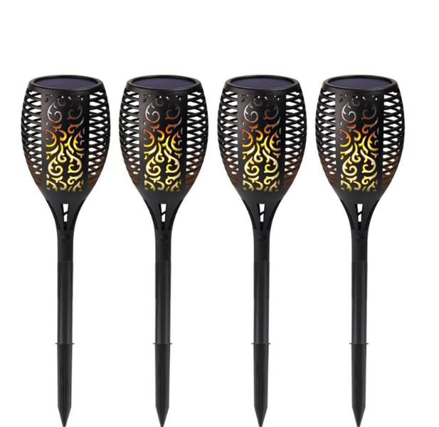 Solar LED Flame Outdoor Garden Lights -4 Pack