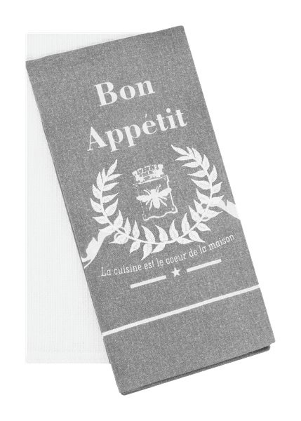 O2 Cook French Inspired Tea Towel with Plain Tea Towel