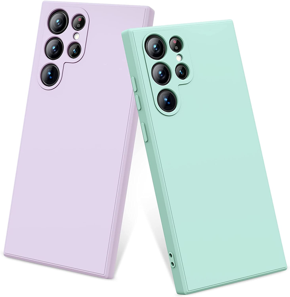 Turquoise &amp; Purple Silicone Case Compatible With Samsung S22 Ultra 5G-2 Pack